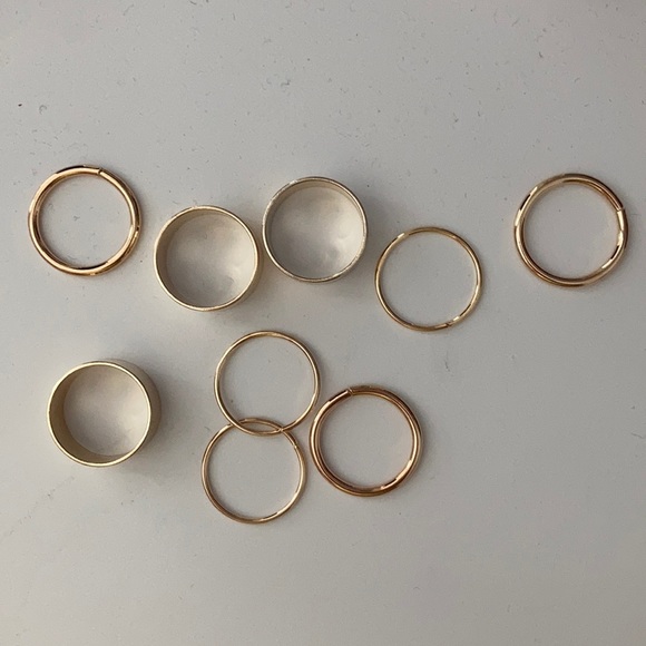 GOLD RING 9PC SET - Picture 1 of 3
